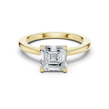Emerald Lab Grown Diamond Solitaire Engagement Ring