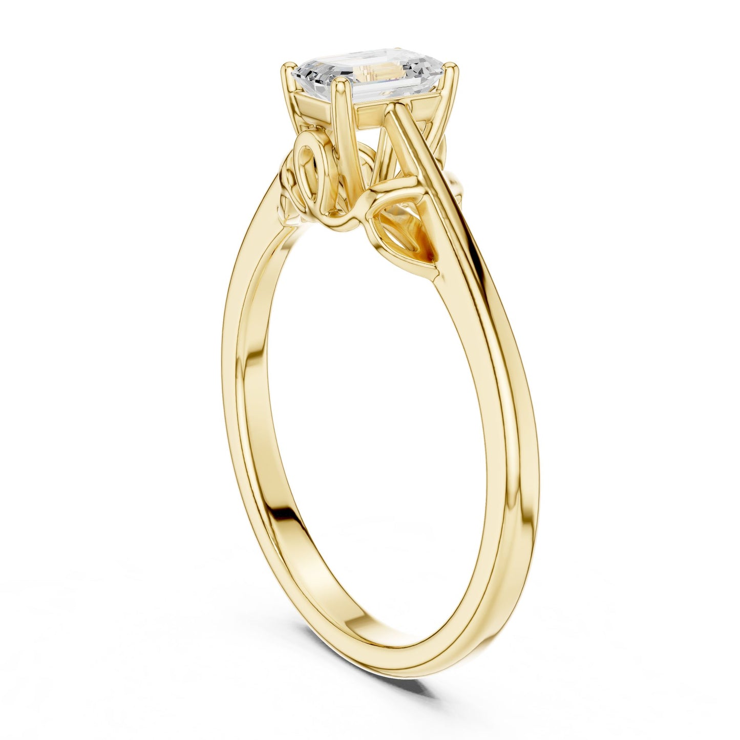 Emerald Lab Grown Diamond Solitaire Engagement Ring