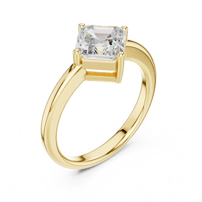 Emerald Lab Grown Diamond Solitaire Engagement Ring