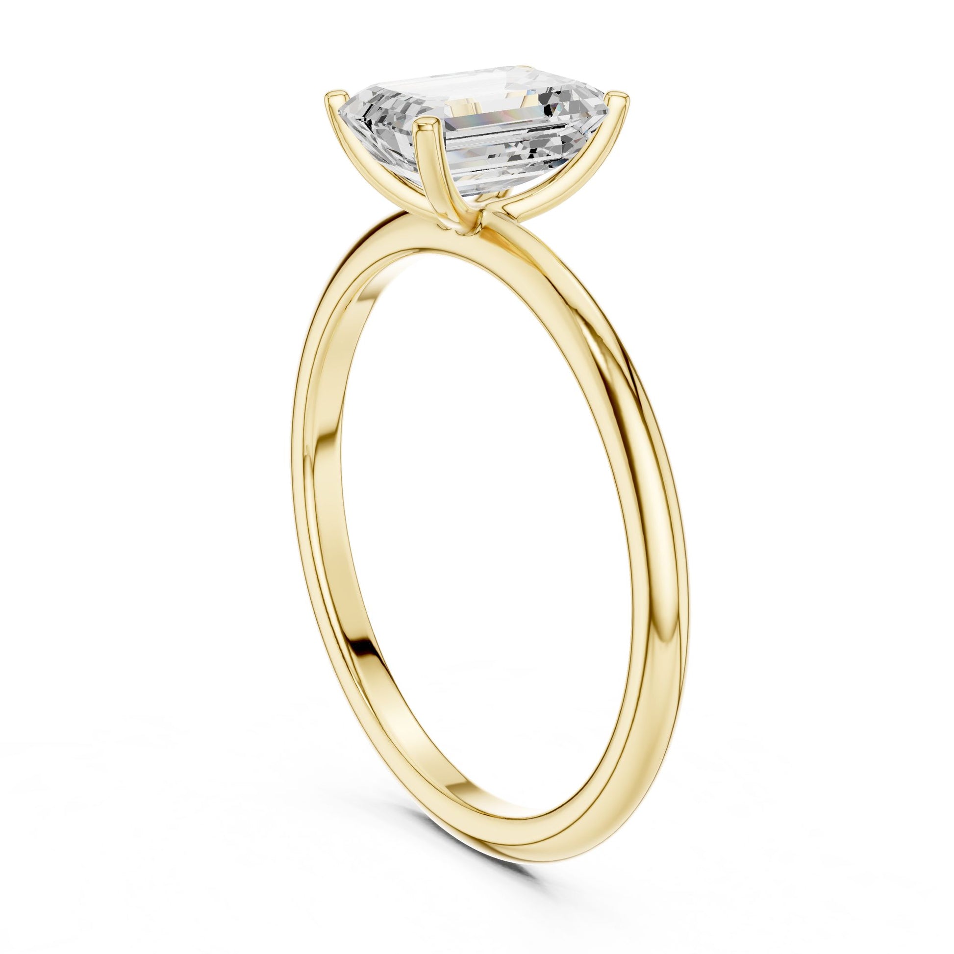Emerald Lab Grown Diamond Solitaire Engagement Ring
