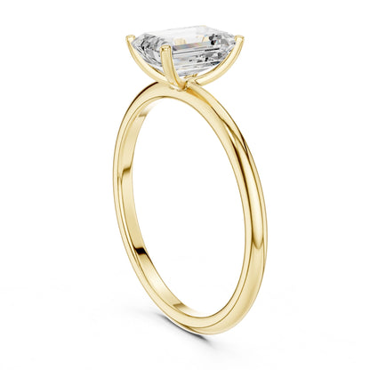 Emerald Lab Grown Diamond Solitaire Engagement Ring