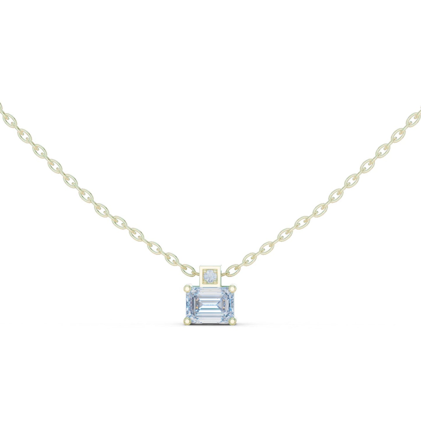 Emerald Lab Grown Diamond Pendant
