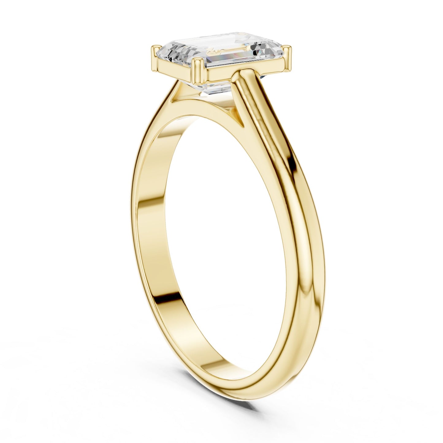 Emerald Lab Grown Diamond Solitaire Engagement Ring