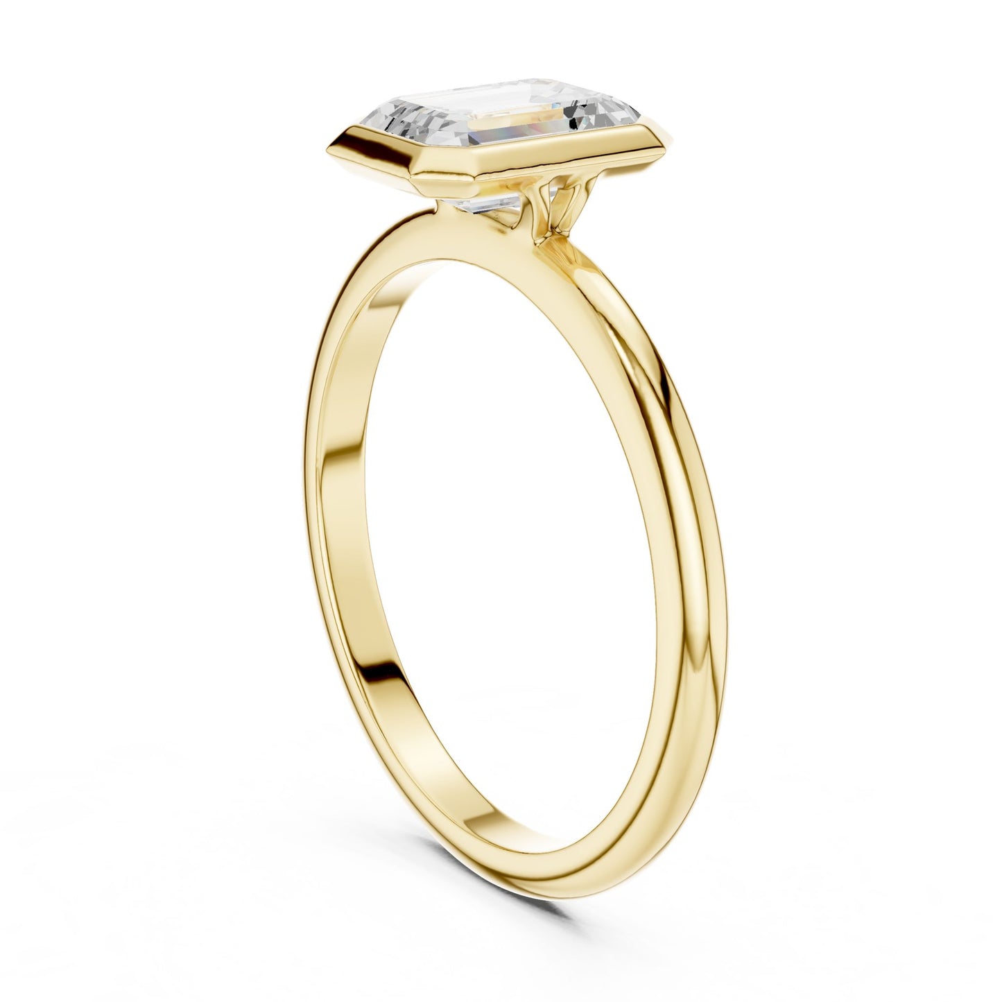 Emerald Lab Grown Diamond Solitaire Engagement Ring