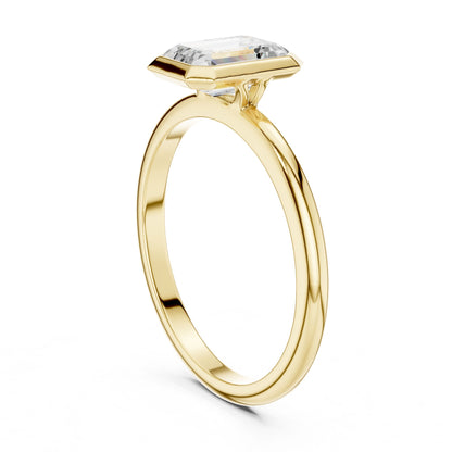 Emerald Lab Grown Diamond Solitaire Engagement Ring