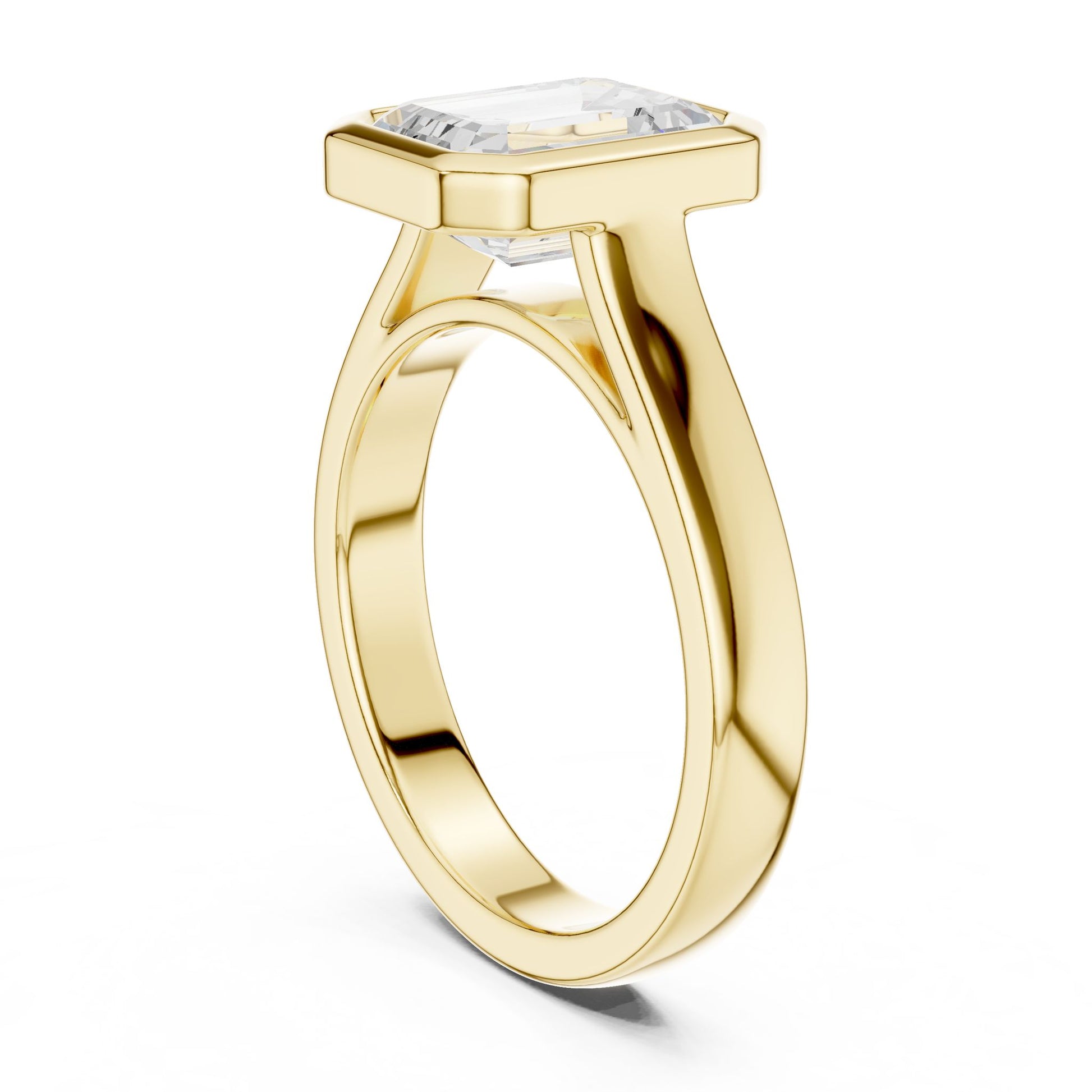 Emerald Lab Grown Diamond Solitaire Engagement Ring