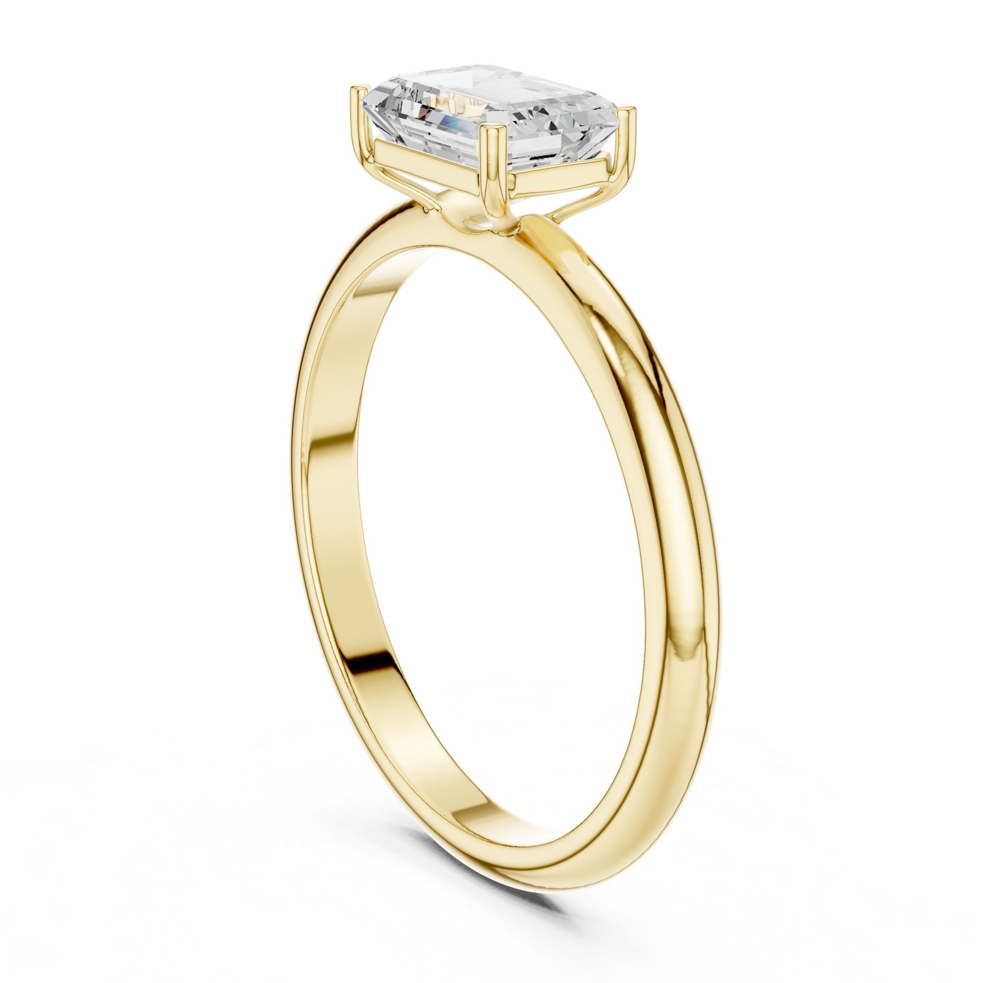 Emerald Lab Grown Diamond Solitaire Engagement Ring