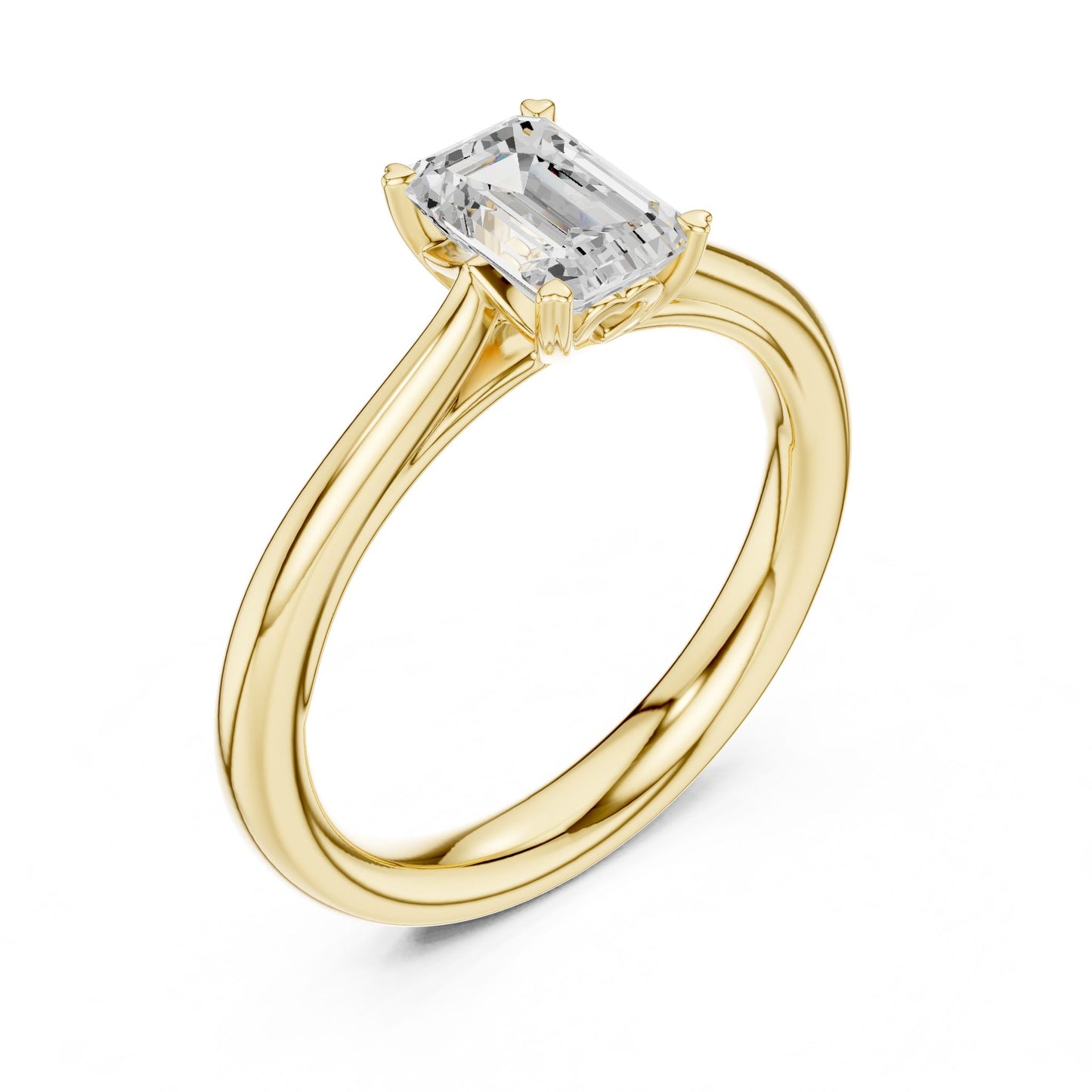 Emerald Lab Grown Diamond Solitaire Engagement Ring