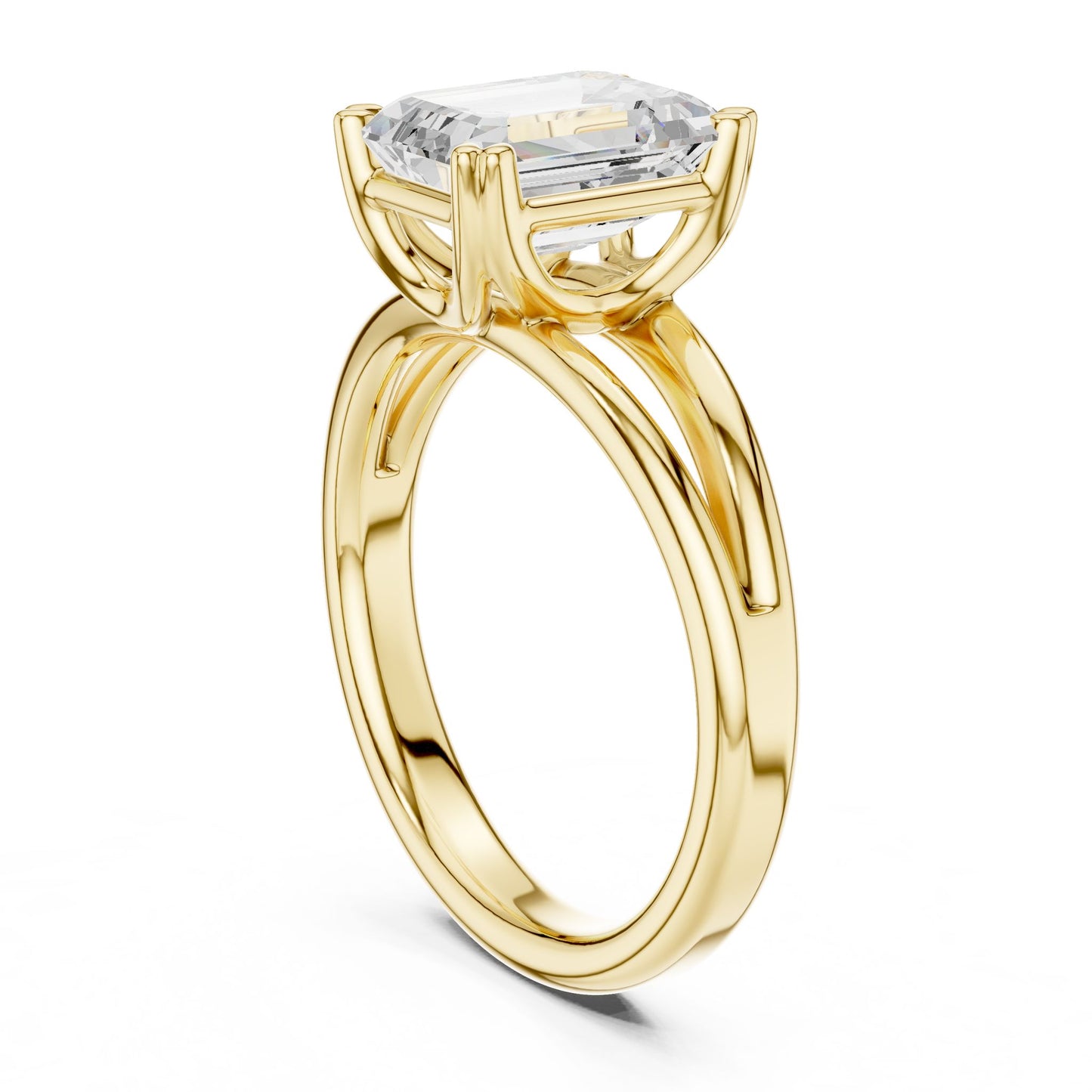 Emerald Lab Grown Diamond Solitaire Engagement Ring