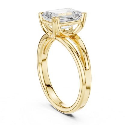 Emerald Lab Grown Diamond Solitaire Engagement Ring