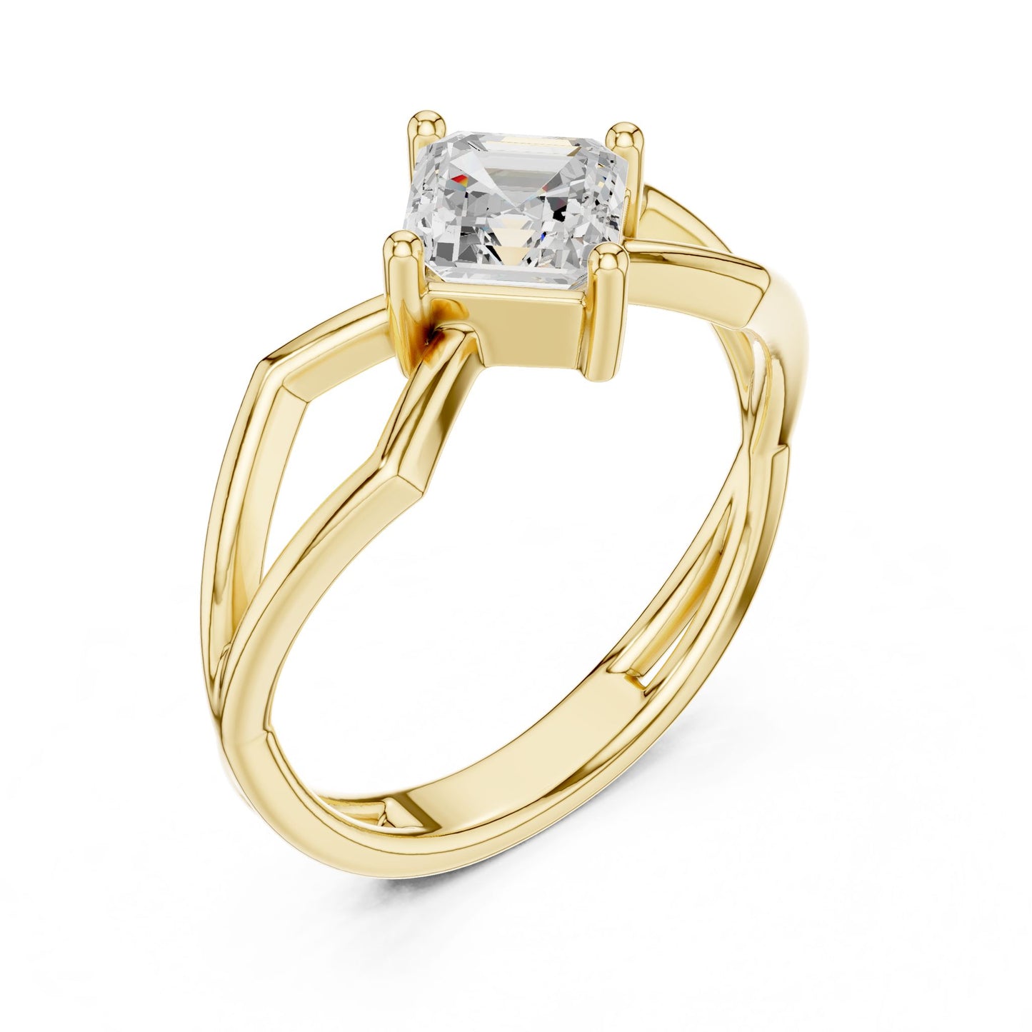 Emerald Lab Grown Diamond Solitaire Engagement Ring