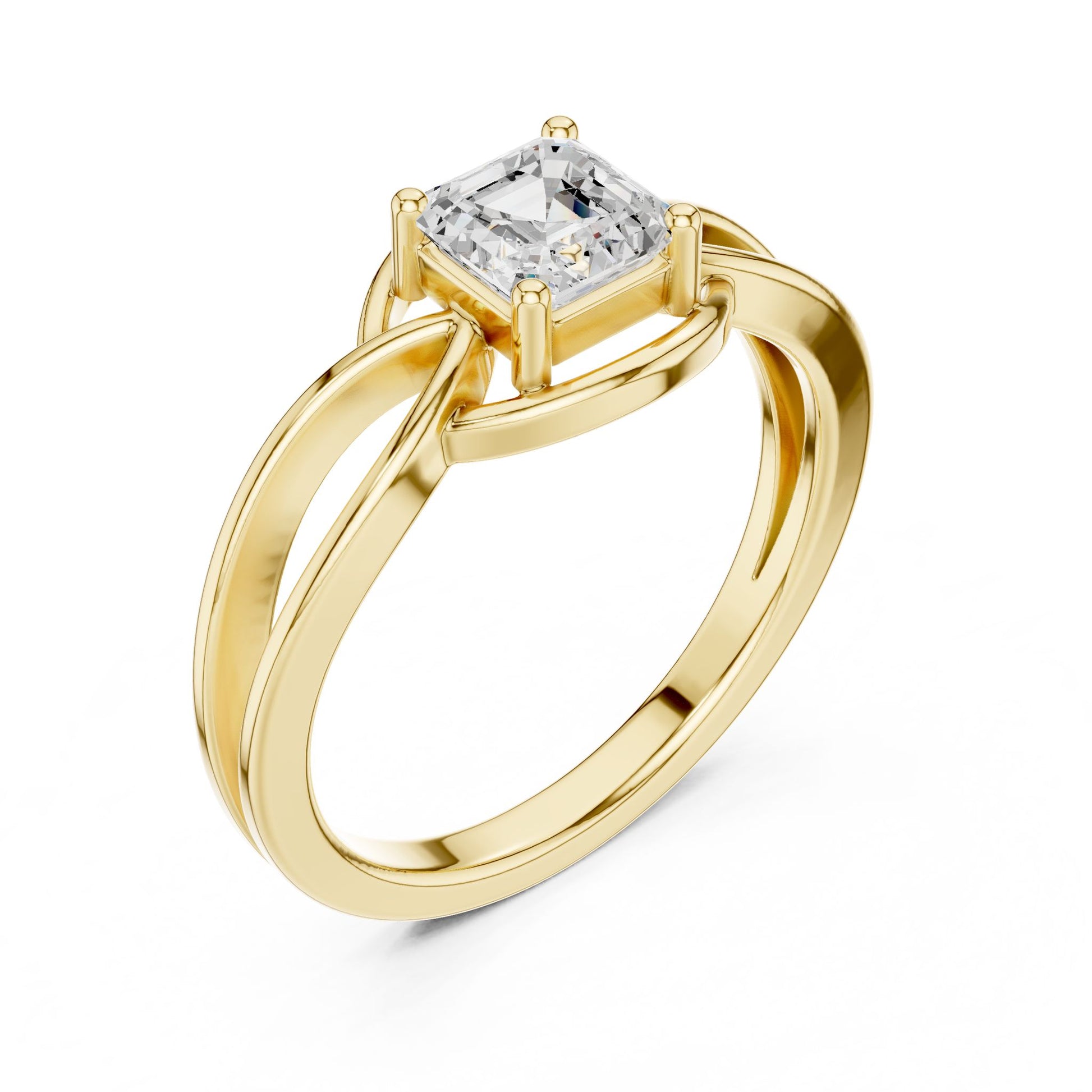 Emerald Lab Grown Diamond Solitaire Engagement Ring