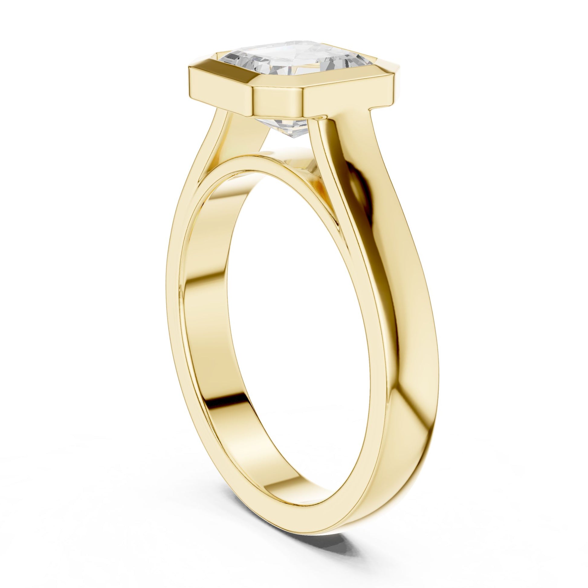 Emerald Lab Grown Diamond Solitaire Engagement Ring