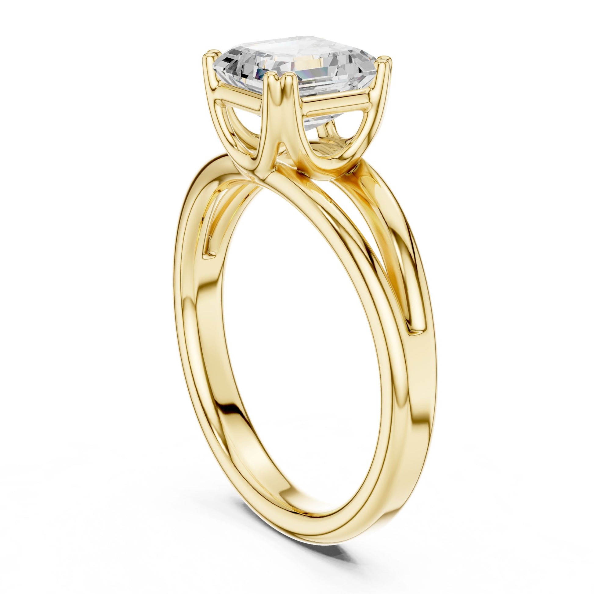 Emerald Lab Grown Diamond Solitaire Engagement Ring