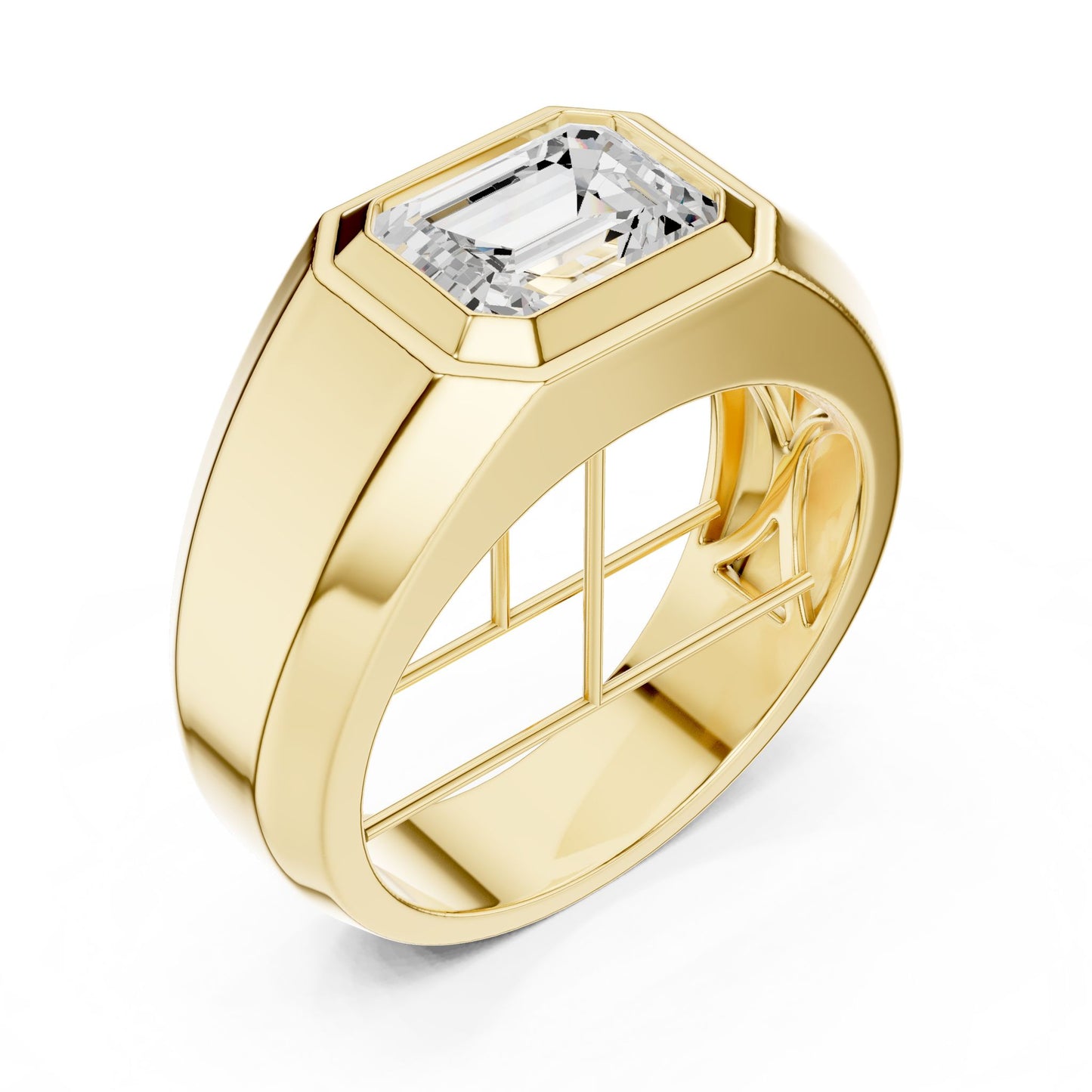 Men's Emerald Lab Grown Diamond Ring