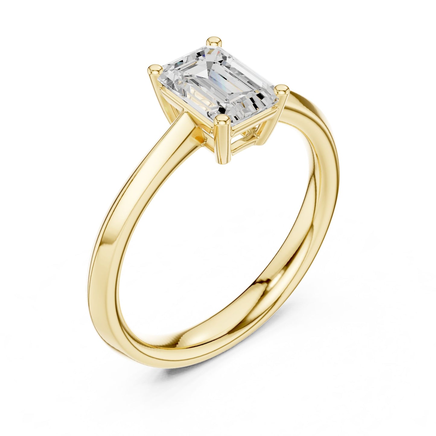 Emerald Lab Grown Diamond Solitaire Engagement Ring