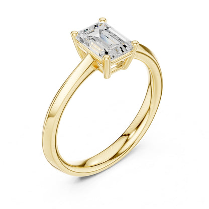 Emerald Lab Grown Diamond Solitaire Engagement Ring