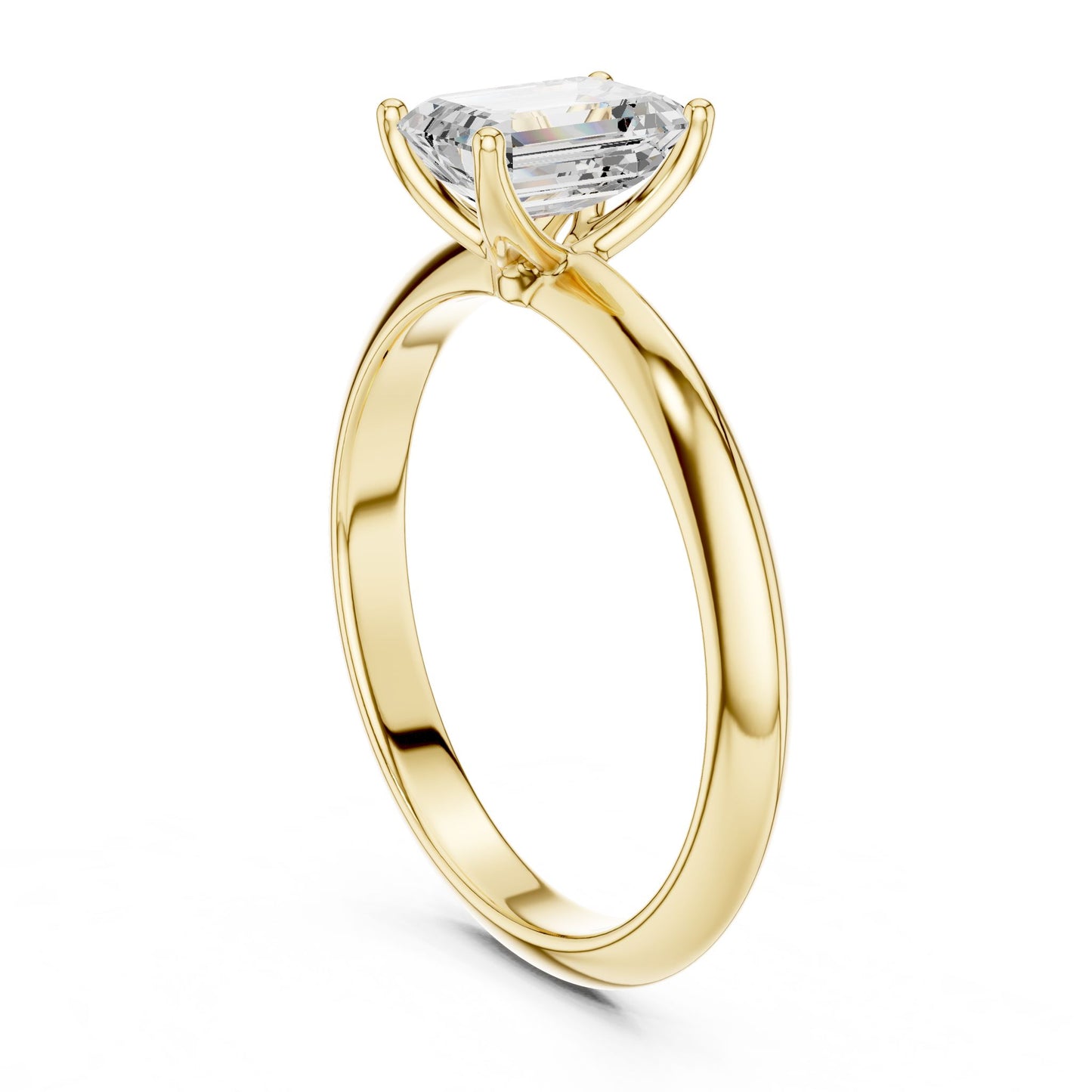 Emerald Lab Grown Diamond Solitaire Engagement Ring