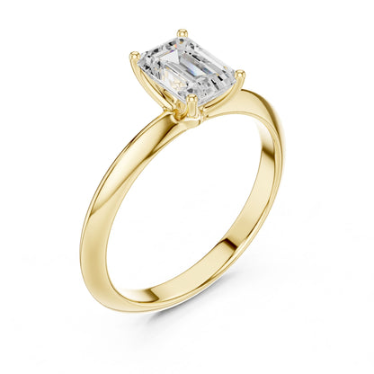 Emerald Lab Grown Diamond Solitaire Engagement Ring
