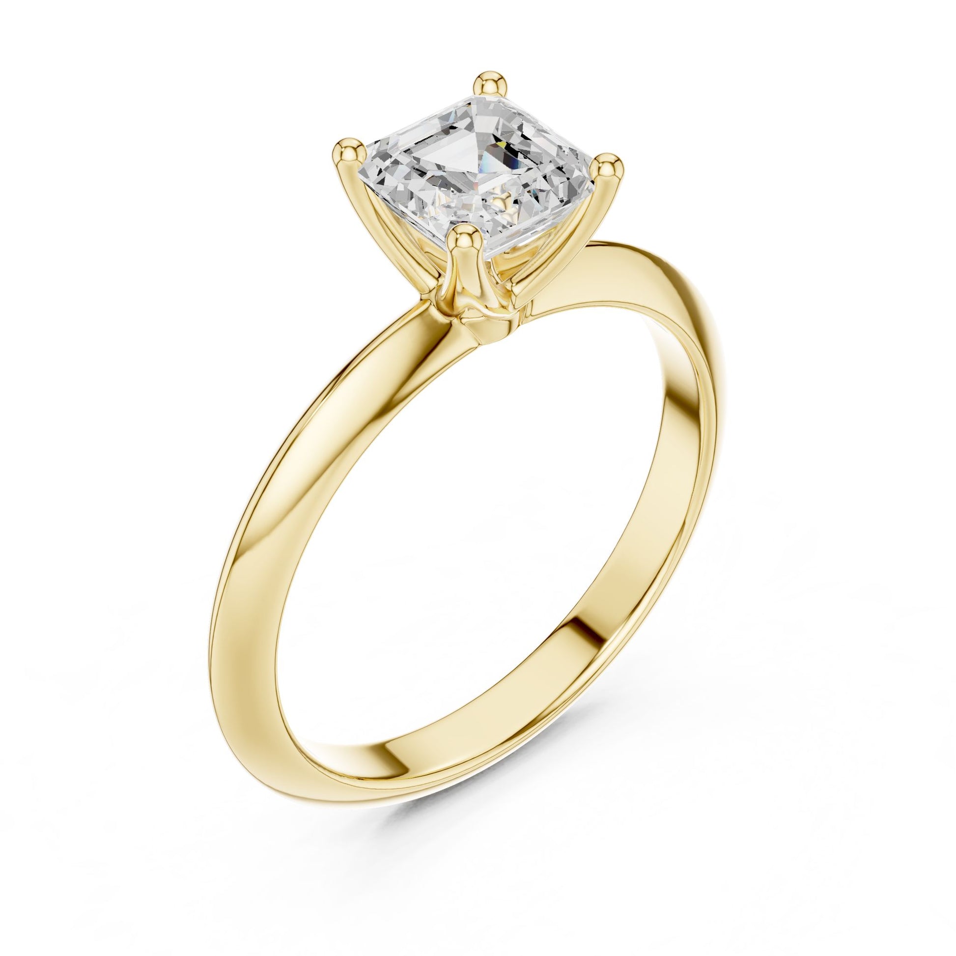 Emerald Lab Grown Diamond Solitaire Engagement Ring