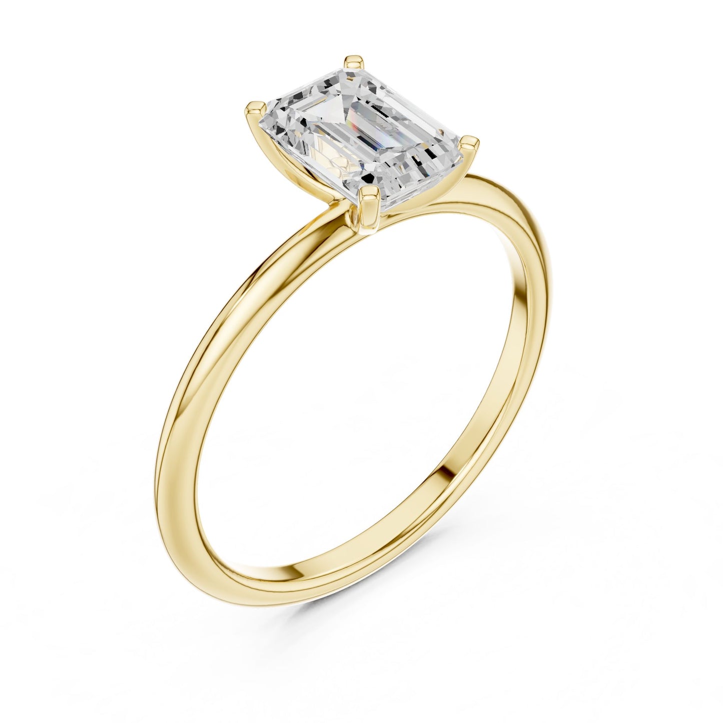 Emerald Lab Grown Diamond Solitaire Engagement Ring