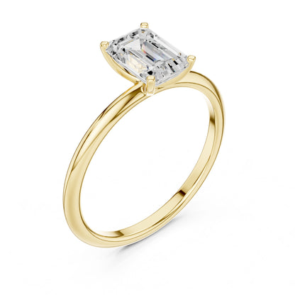 Emerald Lab Grown Diamond Solitaire Engagement Ring