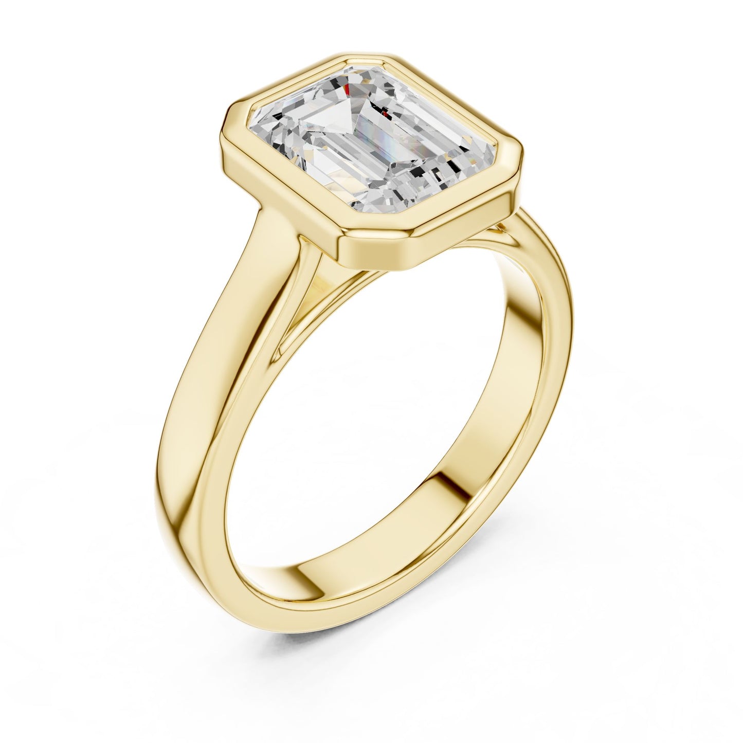 Emerald Lab Grown Diamond Solitaire Engagement Ring