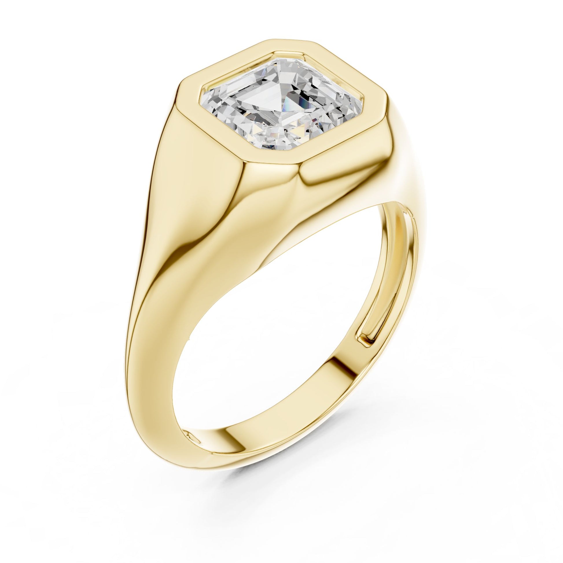 Emerald Lab Grown Diamond Solitaire Engagement Ring