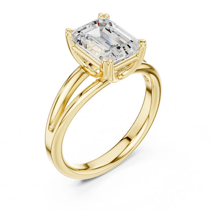 Emerald Lab Grown Diamond Solitaire Engagement Ring