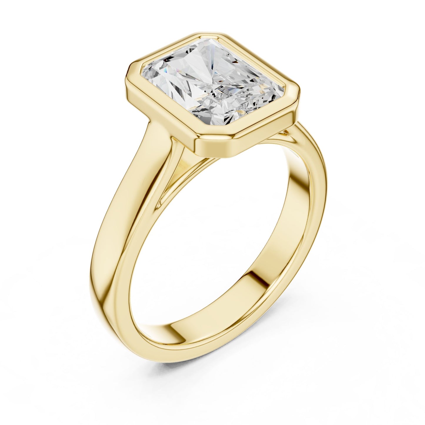 Emerald Lab Grown Diamond Solitaire Engagement Ring