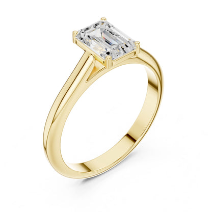 Emerald Lab Grown Diamond Solitaire Engagement Ring