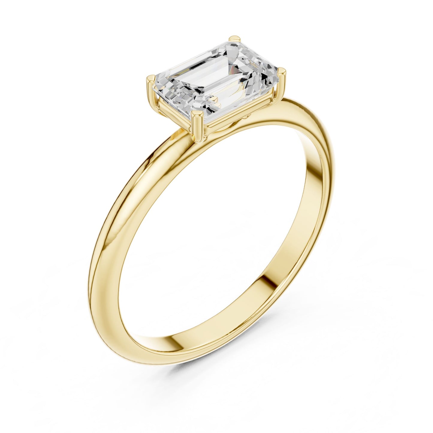 Emerald Lab Grown Diamond Solitaire Engagement Ring