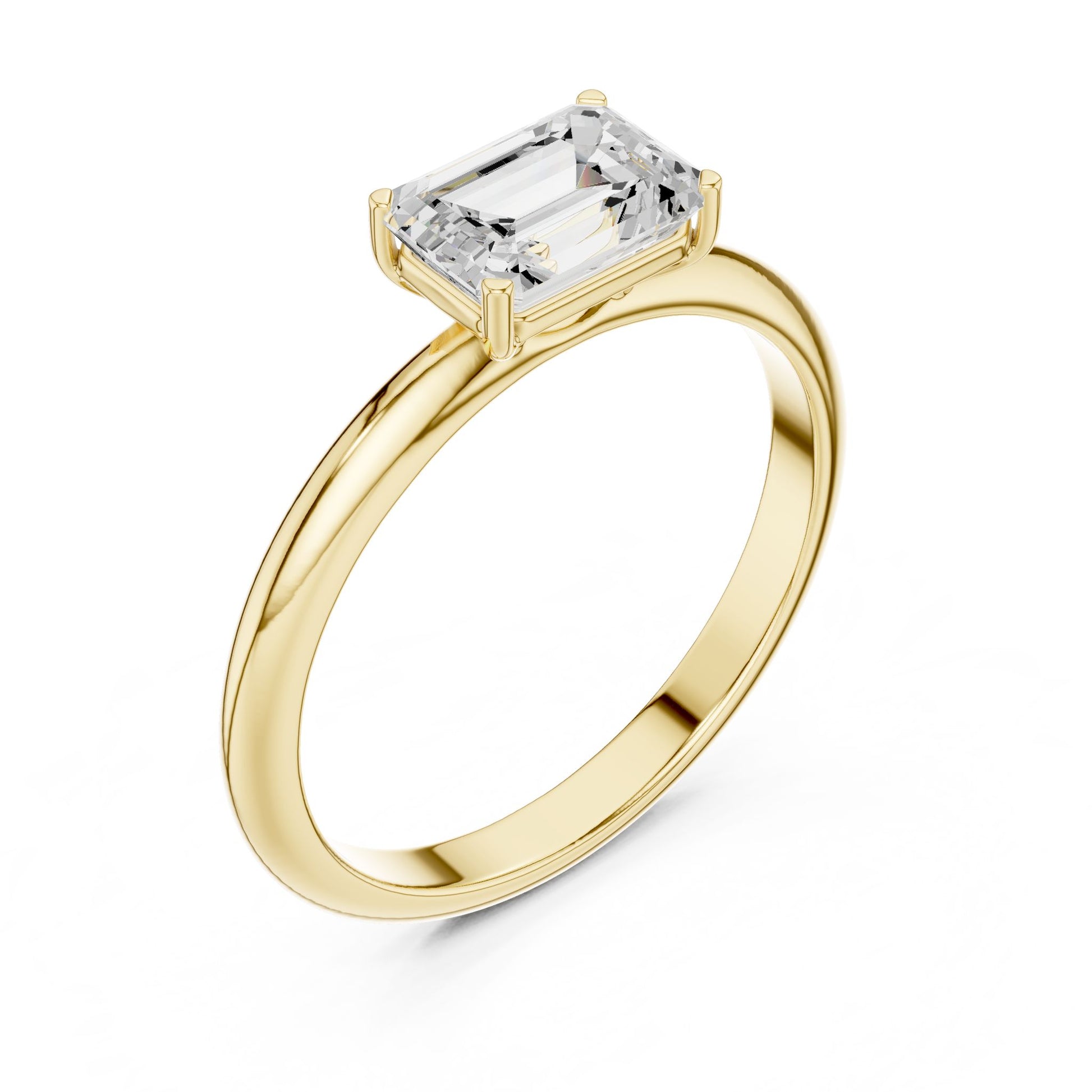 Emerald Lab Grown Diamond Solitaire Engagement Ring