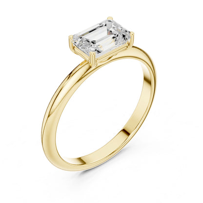Emerald Lab Grown Diamond Solitaire Engagement Ring