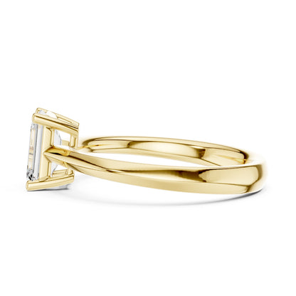 Emerald Lab Grown Diamond Solitaire Engagement Ring