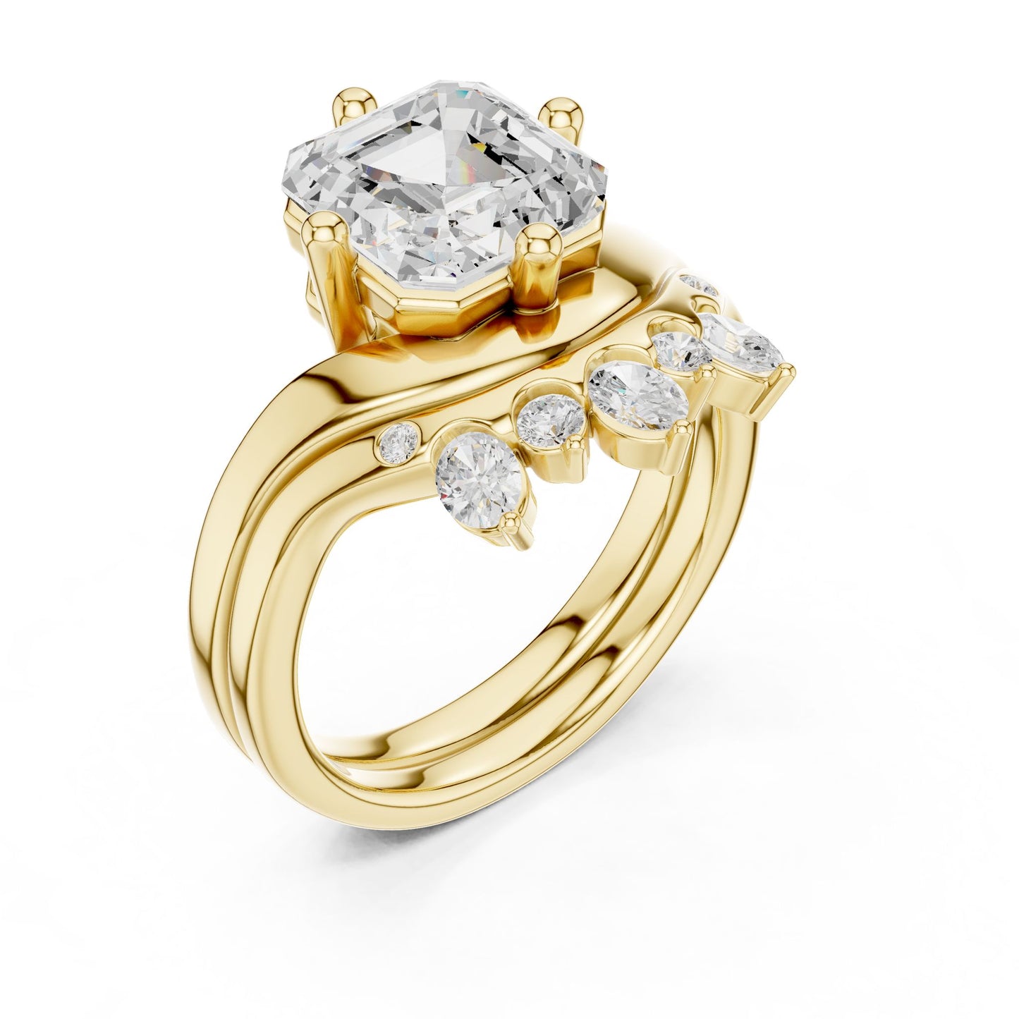 Emerald Lab Grown Diamond Solitaire Engagement Ring