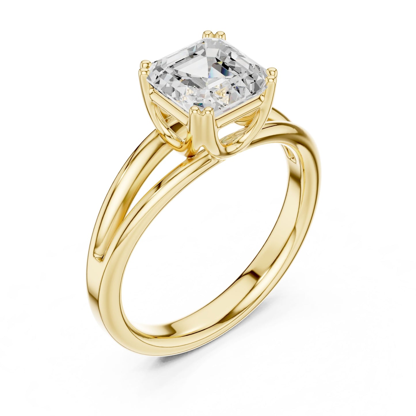 Emerald Lab Grown Diamond Solitaire Engagement Ring