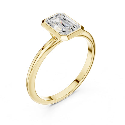 Emerald Lab Grown Diamond Solitaire Engagement Ring