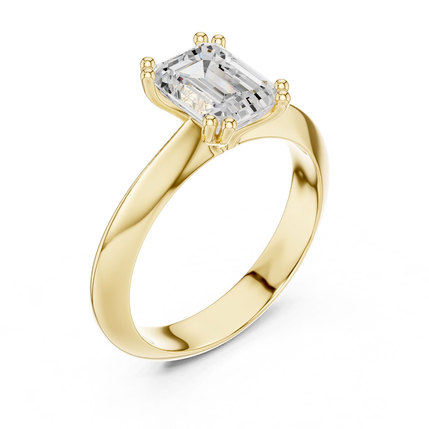 Emerald Lab Grown Diamond Solitaire Engagement Ring