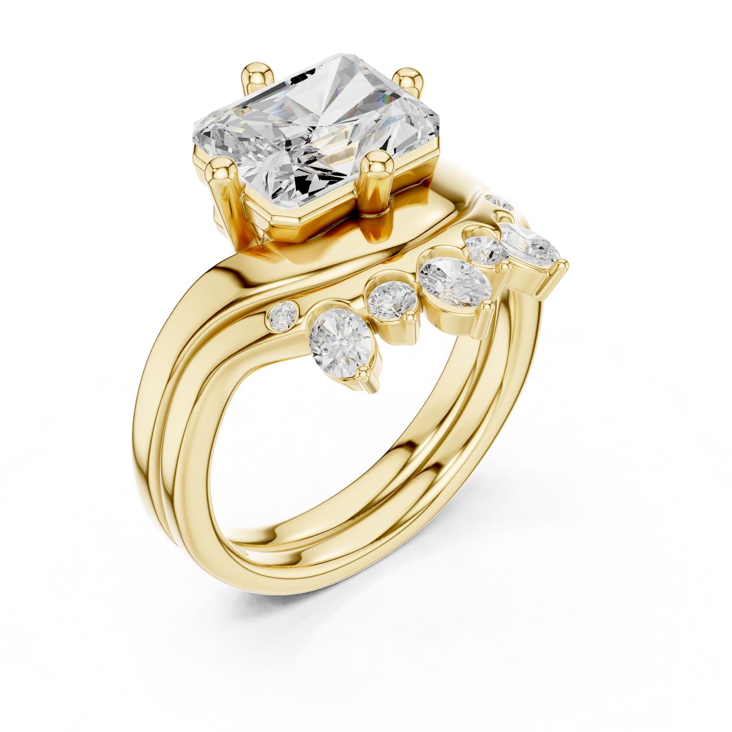 Emerald Lab Grown Diamond Solitaire Engagement Ring