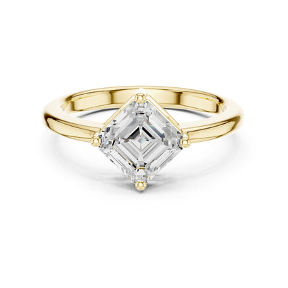 Emerald Lab Grown Diamond Solitaire Engagement Ring
