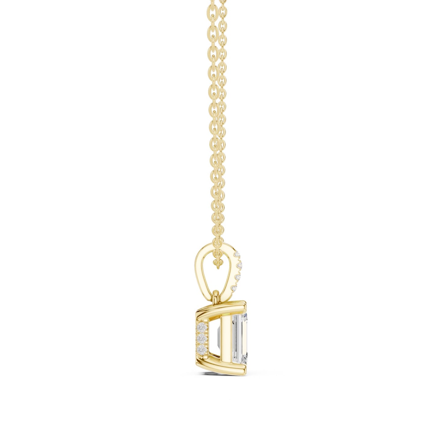 Emerald Lab Grown Diamond Pendant