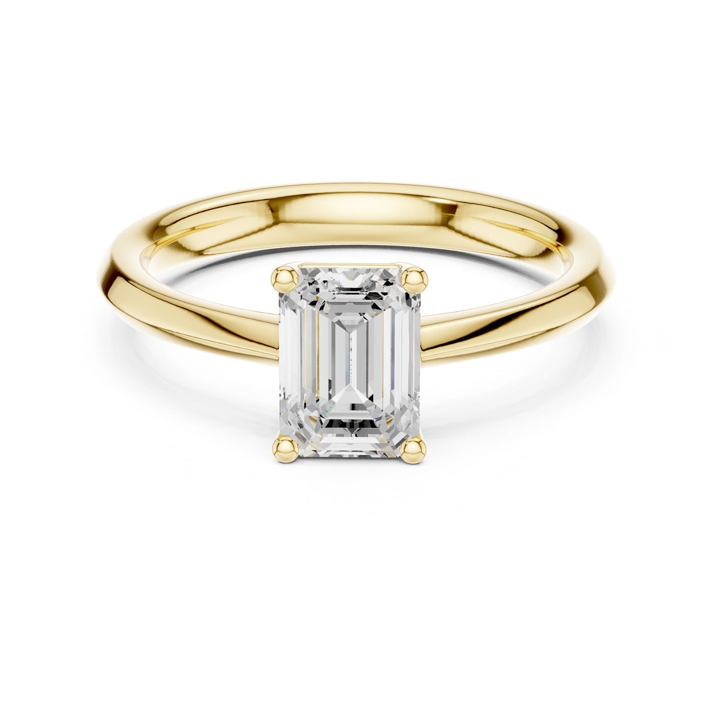Emerald Lab Grown Diamond Solitaire Engagement Ring
