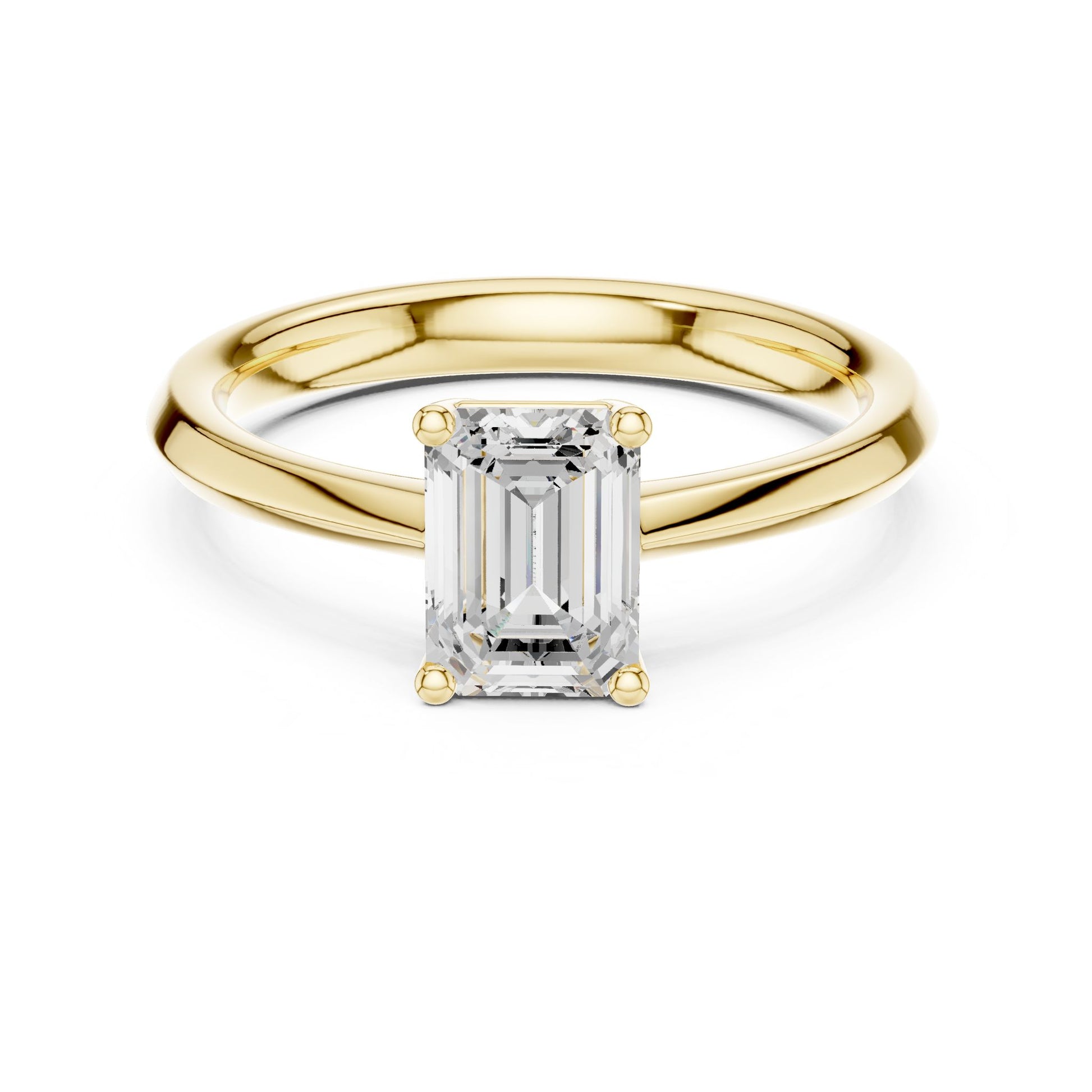 Emerald Lab Grown Diamond Solitaire Engagement Ring