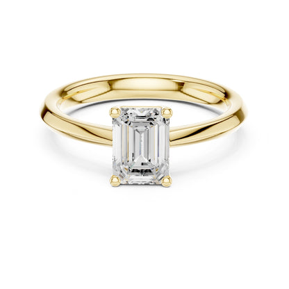 Emerald Lab Grown Diamond Solitaire Engagement Ring