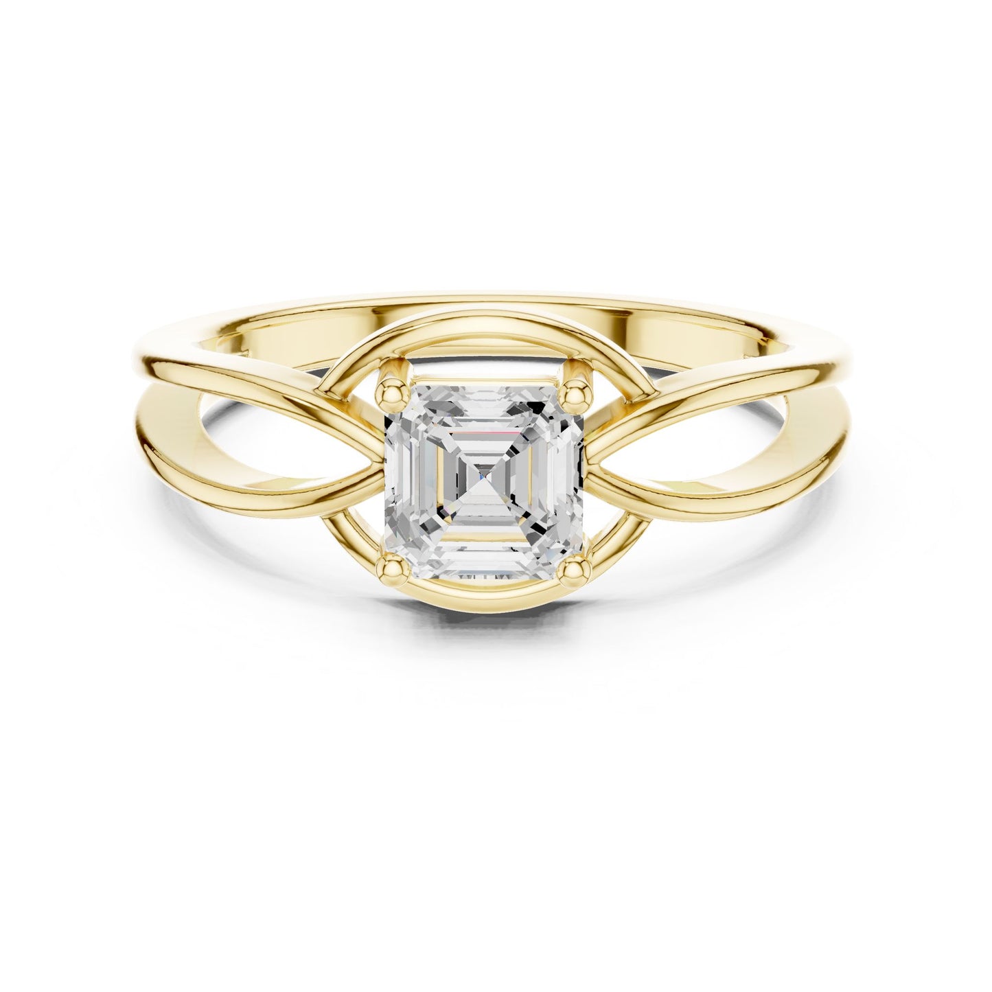 Emerald Lab Grown Diamond Solitaire Engagement Ring