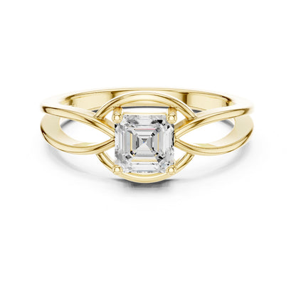 Emerald Lab Grown Diamond Solitaire Engagement Ring