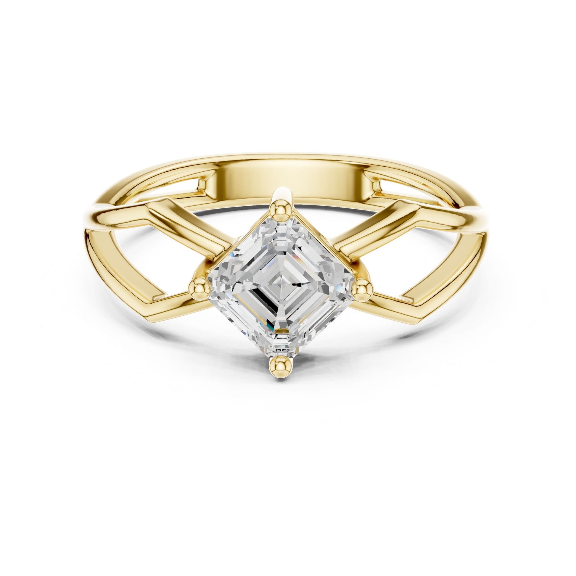 Emerald Lab Grown Diamond Solitaire Engagement Ring