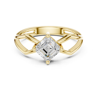Emerald Lab Grown Diamond Solitaire Engagement Ring