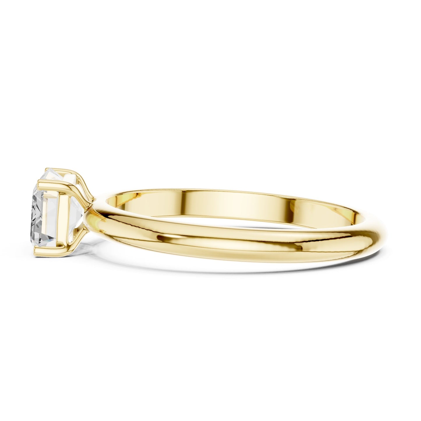 Emerald Lab Grown Diamond Solitaire Engagement Ring